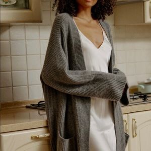 NAP Plush Cashmere Rib-Knit Cardigan XS